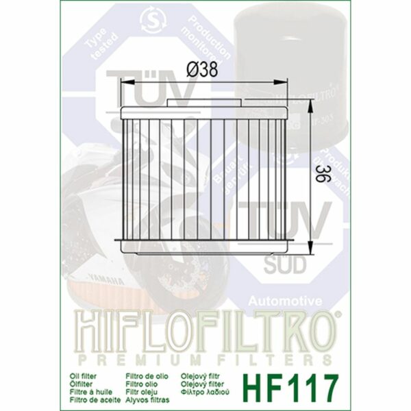 Hiflo HF117 Oliefilter