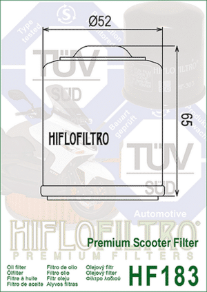 Hiflo HF183 afmetingen