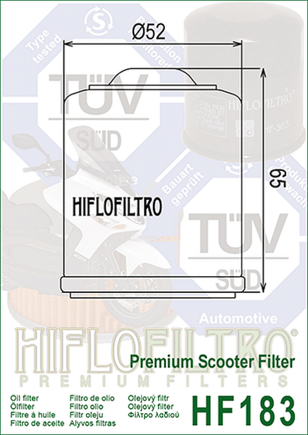 Hiflo HF183 afmetingen